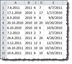 Converting Decimal-Separated Dates to Excel Date Format