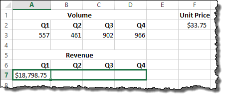 Dragging an Excel formula with locked cell references.